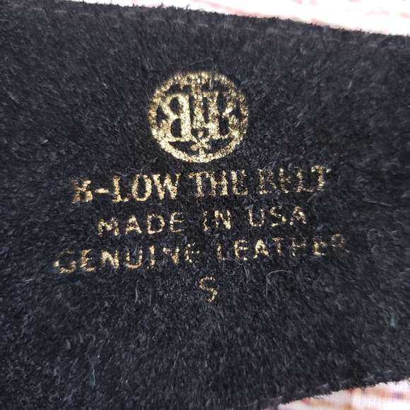 B-Low the Belt Gold Studded Black Leather Belt - Picture 9 of 9